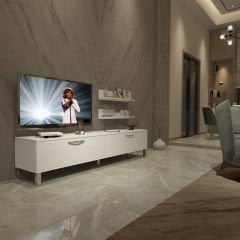 Decoraktiv Eko 4 Slm Std Krom Ayaklı Tv Ünitesi Tv Sehpası