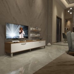 Decoraktiv Eko 4 Slm Std Krom Ayaklı Tv Ünitesi Tv Sehpası