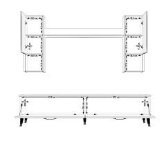 Decoraktiv Eko 5DA Mdf Std Silver Tv Ünitesi Tv Sehpası Beyaz - Siyah