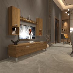 Decoraktiv Eko 5DA Mdf Std Krom Ayaklı Tv Ünitesi Tv Sehpası Pera
