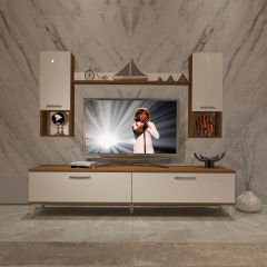Decoraktiv Eko 5DA Mdf Std Silver Tv Ünitesi Tv Sehpası Ceviz - Beyaz