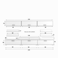 Decoraktiv Ekoflex 8Y Slm Tv Ünitesi Tv Sehpası Beyaz - Siyah