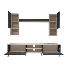 Decoraktiv Eko 5DA Mdf Dvd Silver Tv Ünitesi Tv Sehpası Beyaz - Antrasit