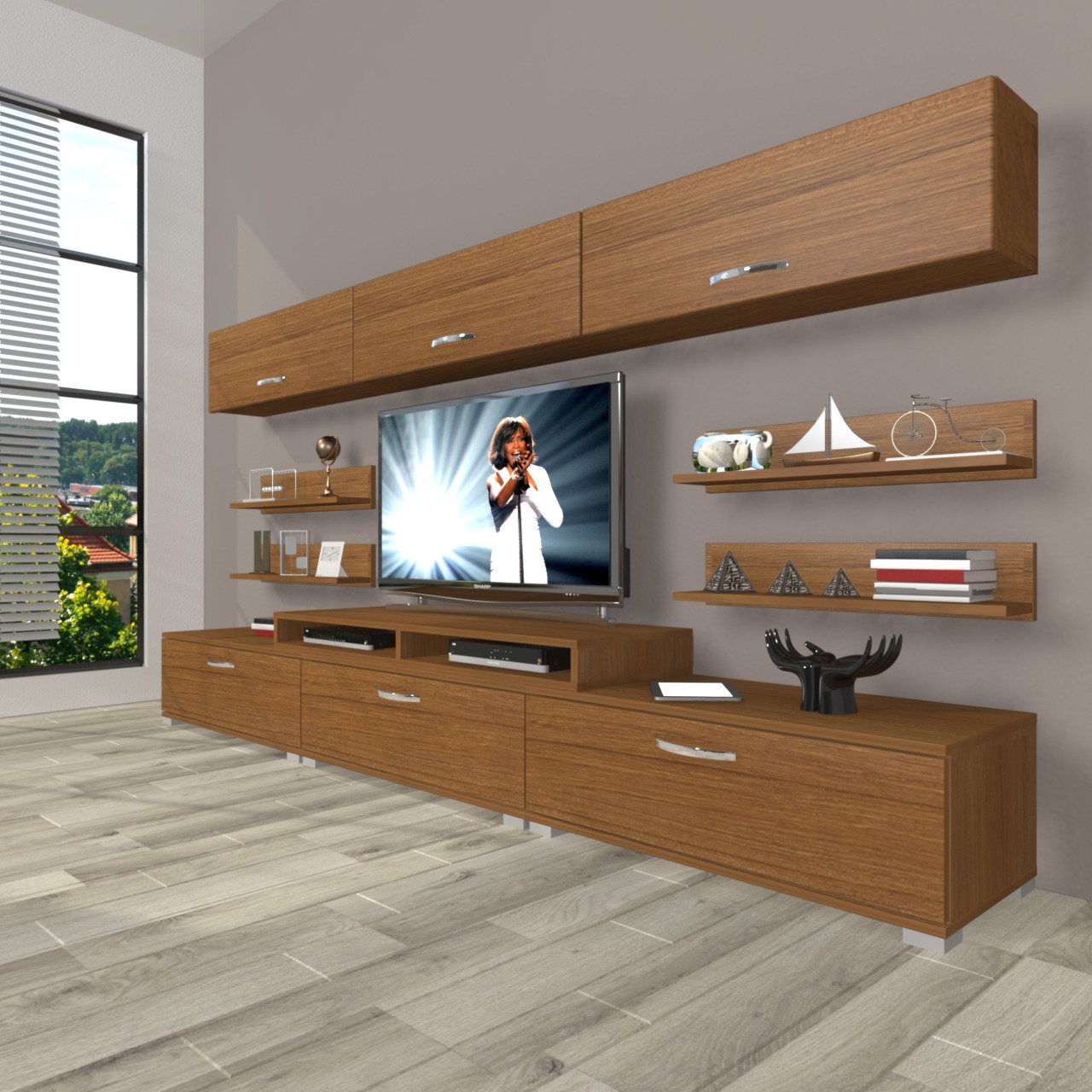 Decoraktiv Ekoflex 8Y Slm Tv Ünitesi Tv Sehpası Ceviz