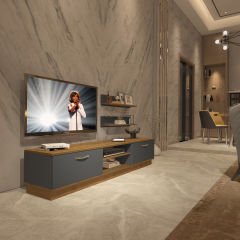 Decoraktiv Eko 4B Mdf Dvd Tv Ünitesi Tv Sehpası Pera - Antrasit