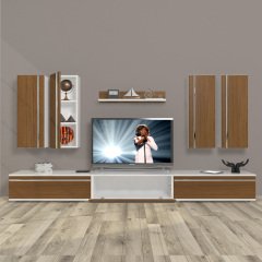 Decoraktiv Eko 8D Mdf Tv Ünitesi Tv Sehpası Beyaz - Ceviz