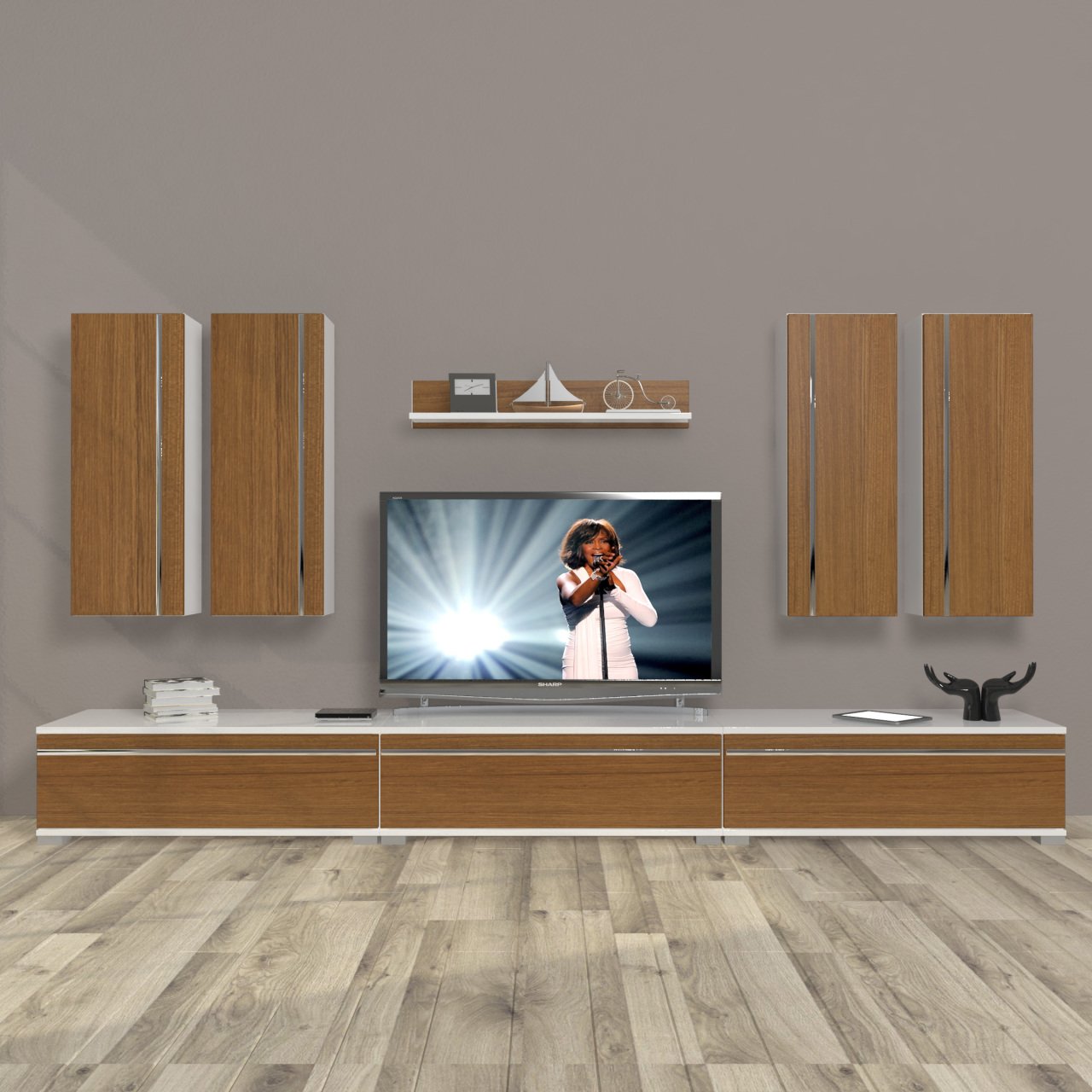 Decoraktiv Eko 8D Mdf Tv Ünitesi Tv Sehpası Beyaz - Ceviz