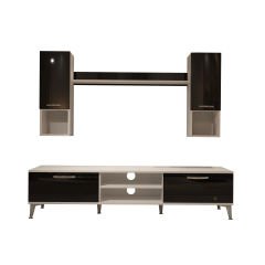 Decoraktiv Eko 5DA Mdf Dvd Silver Tv Ünitesi Tv Sehpası Beyaz - Siyah
