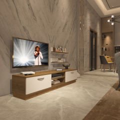Decoraktiv Eko 4B Mdf Dvd Tv Ünitesi Tv Sehpası Pera - Beyaz