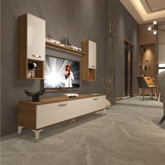 Decoraktiv Eko 5DA Mdf Std Silver Tv Ünitesi Tv Sehpası Pera - Beyaz
