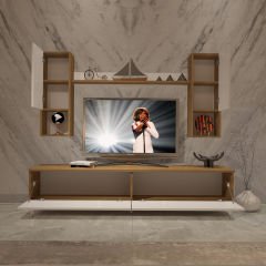 Decoraktiv Eko 5DA Mdf Std Silver Tv Ünitesi Tv Sehpası Pera - Beyaz