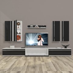 Decoraktiv Eko 8D Mdf Tv Ünitesi Tv Sehpası Beyaz - Siyah