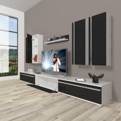 Decoraktiv Eko 8D Mdf Tv Ünitesi Tv Sehpası Beyaz - Siyah
