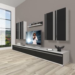 Decoraktiv Eko 8D Mdf Tv Ünitesi Tv Sehpası Beyaz - Siyah