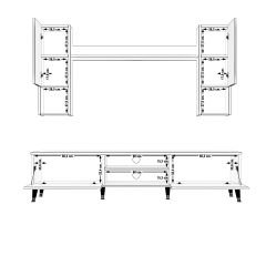Decoraktiv Eko 5DA Mdf Dvd Silver Tv Ünitesi Tv Sehpası Parlak Beyaz
