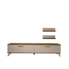 Decoraktiv Eko 4 Slm Std Retro Tv Ünitesi Tv Sehpası Ceviz - Beyaz