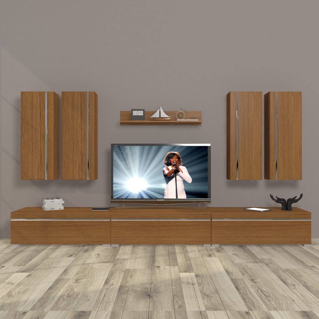 Decoraktiv Eko 8D Mdf Tv Ünitesi Tv Sehpası Ceviz