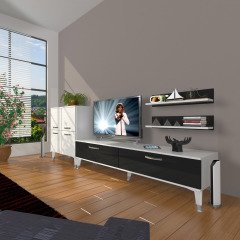 Decoraktiv Eko On Slm Std Silver Tv Ünitesi Tv Sehpası Parlak Beyaz