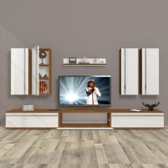Decoraktiv Eko 8D Mdf Tv Ünitesi Tv Sehpası Ceviz - Beyaz