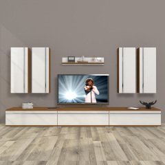 Decoraktiv Eko 8D Mdf Tv Ünitesi Tv Sehpası Ceviz - Beyaz