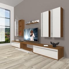 Decoraktiv Eko 8D Mdf Tv Ünitesi Tv Sehpası Ceviz - Beyaz