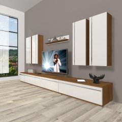 Decoraktiv Eko 8D Mdf Tv Ünitesi Tv Sehpası Ceviz - Beyaz