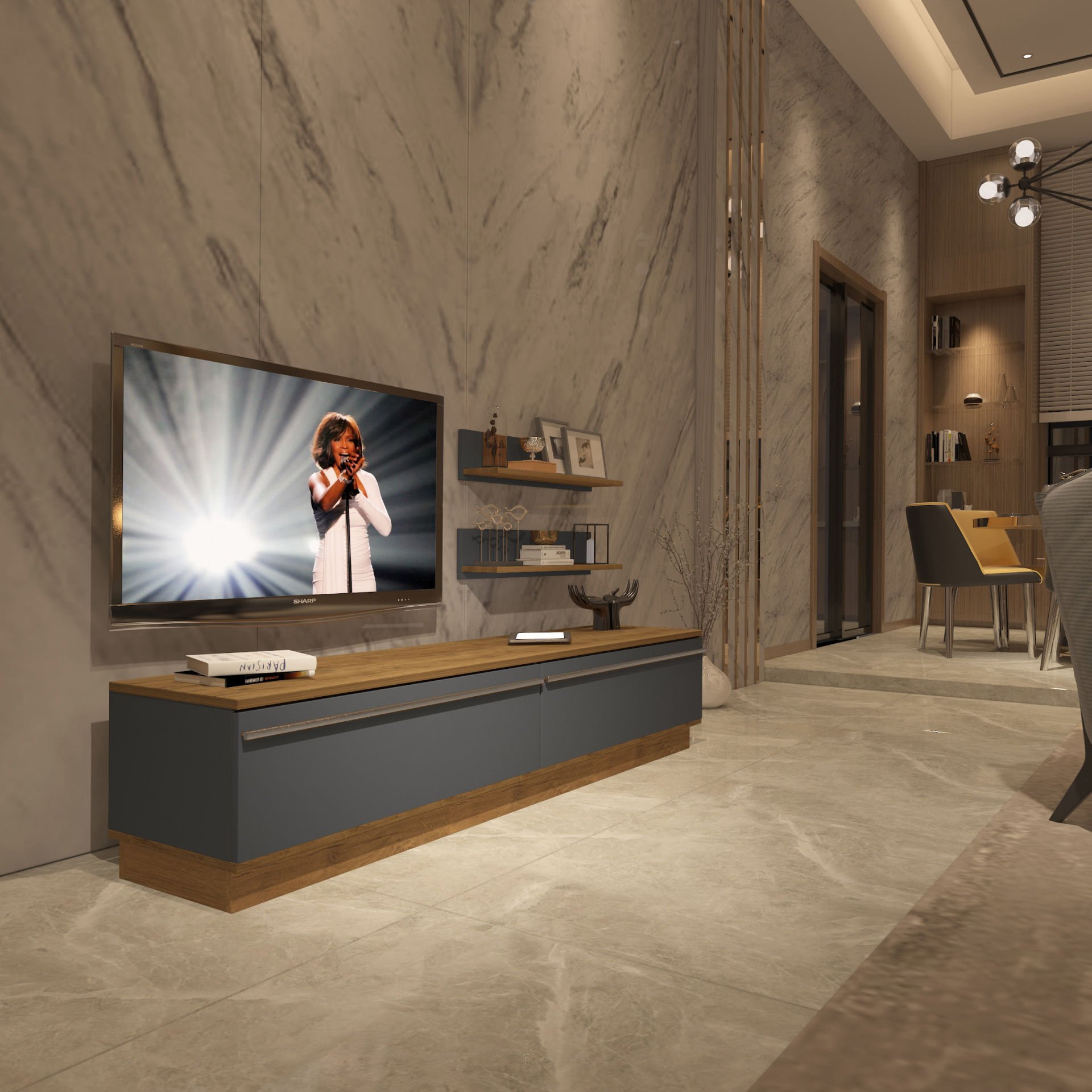 Decoraktiv Eko 4B Mdf Std Tv Ünitesi Tv Sehpası Pera - Antrasit