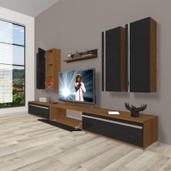 Decoraktiv Eko 8D Mdf Tv Ünitesi Tv Sehpası Ceviz - Siyah