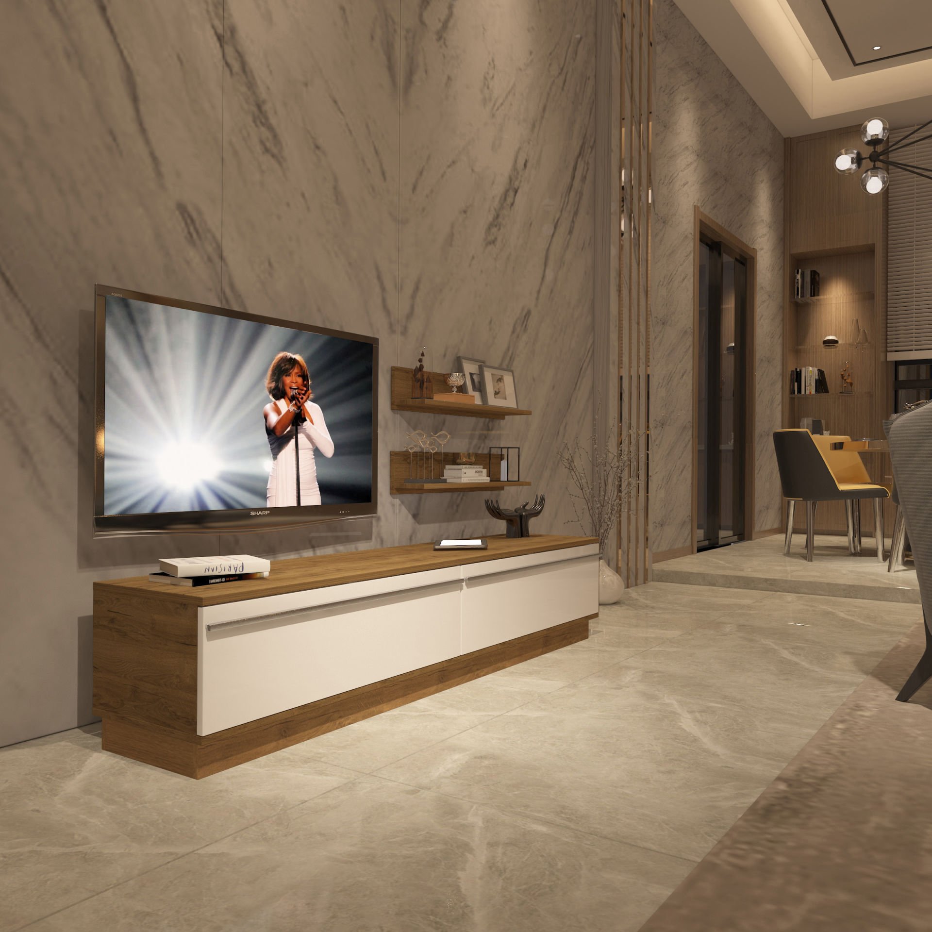 Decoraktiv Eko 4B Mdf Std Tv Ünitesi Tv Sehpası Pera - Beyaz