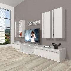 Decoraktiv Eko 8D Mdf Tv Ünitesi Tv Sehpası Parlak Beyaz