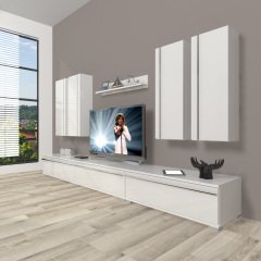 Decoraktiv Eko 8D Mdf Tv Ünitesi Tv Sehpası Parlak Beyaz