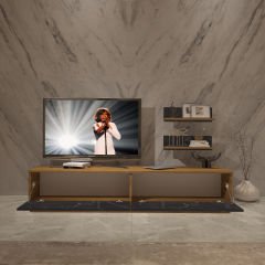 Decoraktiv Eko 4B Mdf Std Tv Ünitesi Tv Sehpası Pera - Siyah Mermer