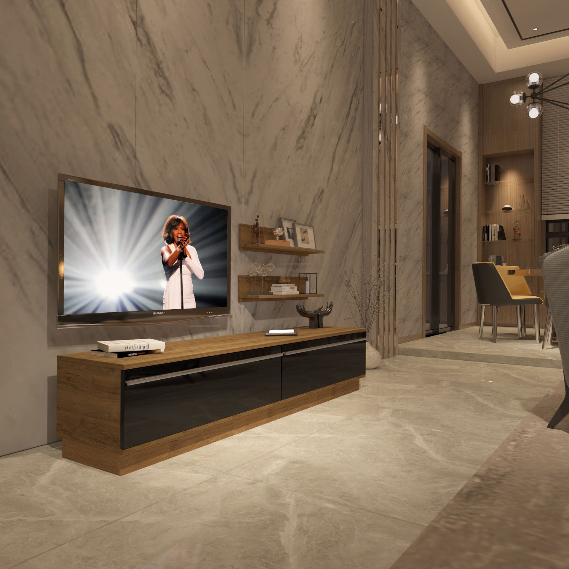 Decoraktiv Eko 4B Mdf Std Tv Ünitesi Tv Sehpası Pera - Siyah