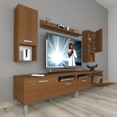 Decoraktiv Eko 5220DA Mdf Krom Ayaklı Tv Ünitesi Tv Sehpası Ceviz