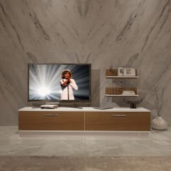 Decoraktiv Eko 4B Slm Std Tv Ünitesi Tv Sehpası Beyaz - Ceviz