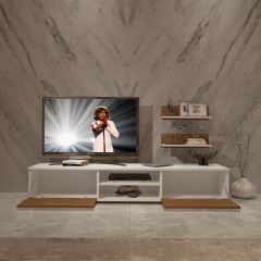 Decoraktiv Eko 4 Slm Dvd Tv Ünitesi Tv Sehpası Beyaz - Ceviz