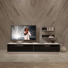 Decoraktiv Eko 4B Slm Std Tv Ünitesi Tv Sehpası Beyaz - Siyah