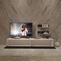 Decoraktiv Eko 4B Slm Std Tv Ünitesi Tv Sehpası Beyaz - Siyah