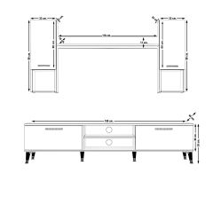 Decoraktiv Eko 5DA Slm Dvd Silver Tv Ünitesi Tv Sehpası Beyaz - Ceviz