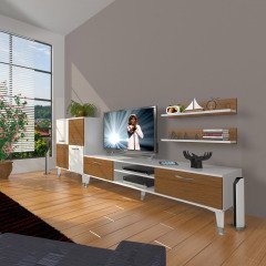Decoraktiv Eko On Slm Dvd Silver Tv Ünitesi Tv Sehpası Beyaz - Ceviz
