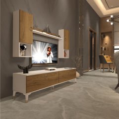 Decoraktiv Eko 5DA Mdf Std Gold Tv Ünitesi Tv Sehpası Beyaz - Pera