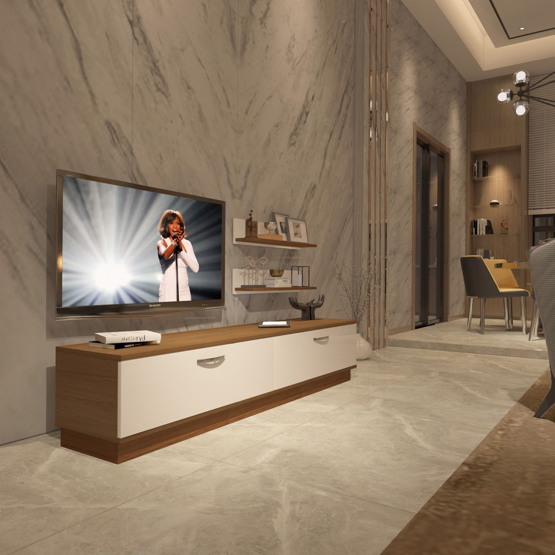 Decoraktiv Eko 4B Slm Std Tv Ünitesi Tv Sehpası Ceviz - Beyaz