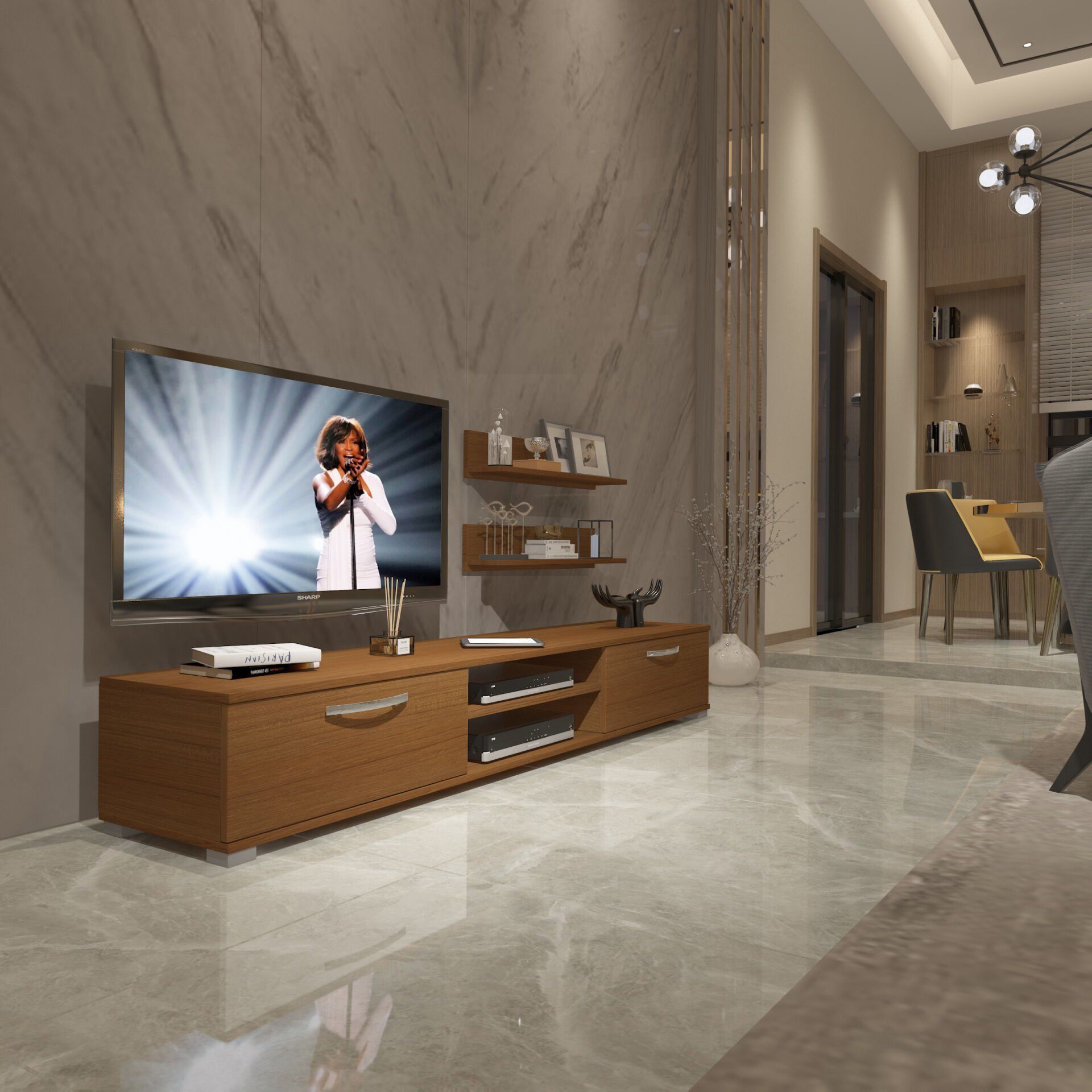 Decoraktiv Eko 4 Slm Dvd Tv Ünitesi Tv Sehpası Ceviz