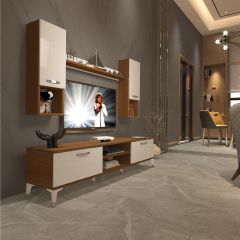 Decoraktiv Eko 5DA Slm Dvd Silver Tv Ünitesi Tv Sehpası Ceviz - Beyaz