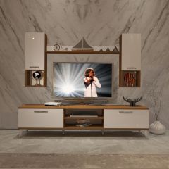 Decoraktiv Eko 5DA Slm Dvd Silver Tv Ünitesi Tv Sehpası Ceviz - Beyaz