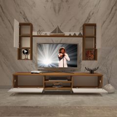 Decoraktiv Eko 5DA Slm Dvd Silver Tv Ünitesi Tv Sehpası Ceviz - Beyaz