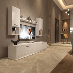 Decoraktiv Eko 5DAB Mdf Std Tv Ünitesi Tv Sehpası Parlak Beyaz