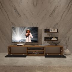 Decoraktiv Eko 4 Slm Dvd Tv Ünitesi Tv Sehpası Ceviz - Siyah