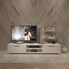 Decoraktiv Eko 4 Slm Dvd Tv Ünitesi Tv Sehpası Parlak Beyaz