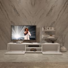 Decoraktiv Eko 4 Slm Dvd Tv Ünitesi Tv Sehpası Parlak Beyaz